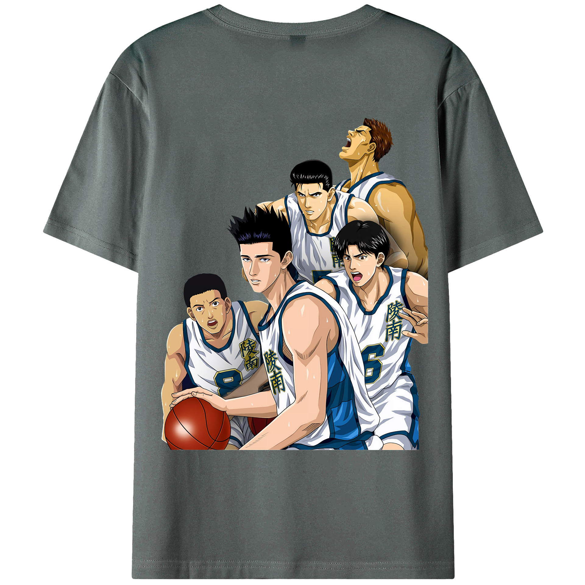 （画像用） SLAM DUNK／スラムダンク 綿100％ メンズ半袖Tシャツ（バックプリント） 通気性